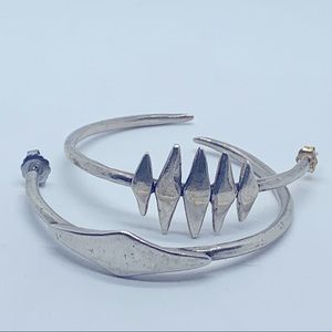 One of a kind silver hoop earrings